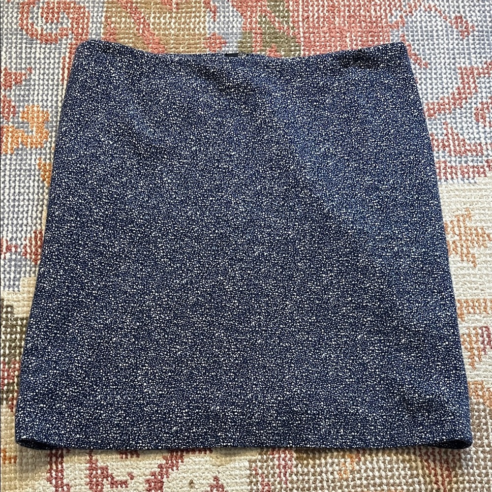 Akris Punto Blue Cotton Blend Lined Skirt Size 10